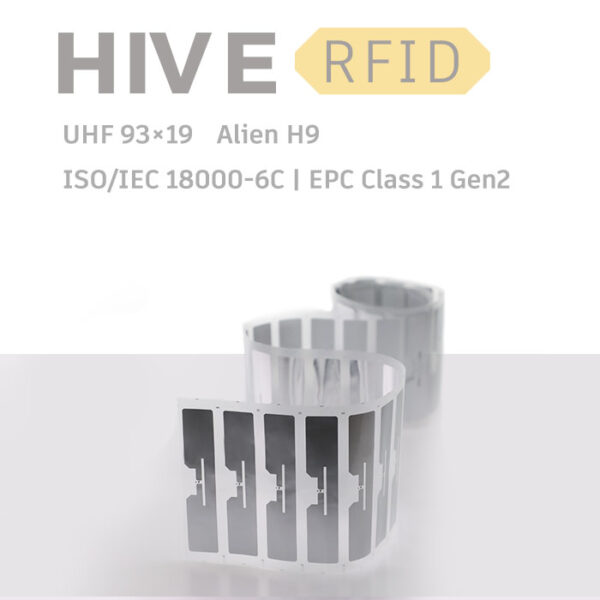 HiveRFID customize UHF RFID tag Label inlay 93×19mm Alien H9 for automotive Windshield Tag