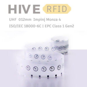HiveRFID custom UHF RFID tag Label inlay Φ12mm Impinj Monza 4 for Jewellery