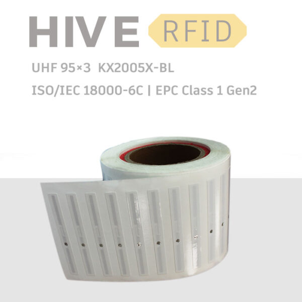 HiveRFID custom UHF RFID illuminated Tag Label 100×10 for library and archive management