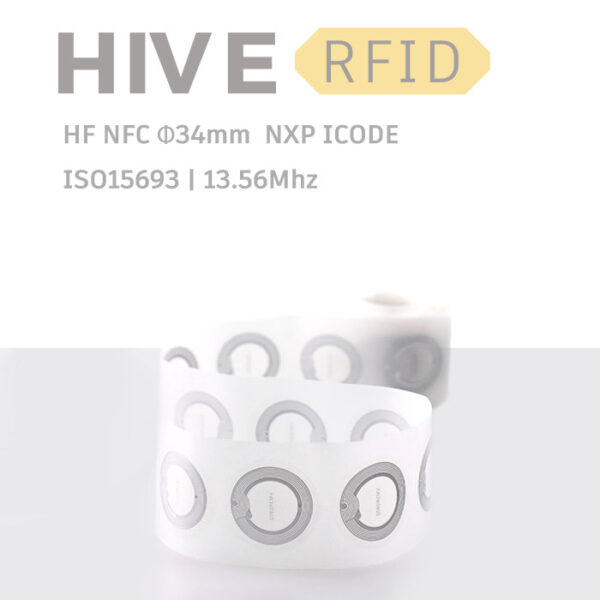 HiveRFID customize HF RFID Φ34mm NXP ICODE NFC tag Label