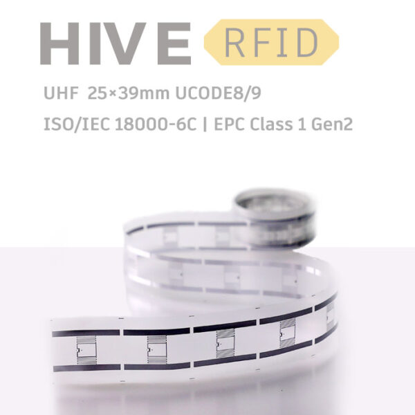 HiveRFID custom UHF RFID tag Label inlay 25×39mm Ucode 8 Ucode 9 for Jewellery management
