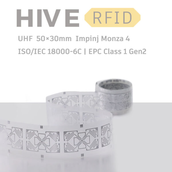 HiveRFID Custom UHF RFID tag Label inlay 30×50mm Monza 4 for logistic management