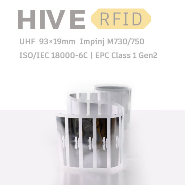HiveRFID UHF RFID tag Label inlay 93×19mm Impinj M730-M750 for Logistic management and package tracking
