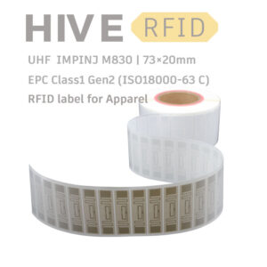 HiveRFID UHF RFID Label tag IMPINJ M830 73×20mm for Apparel management